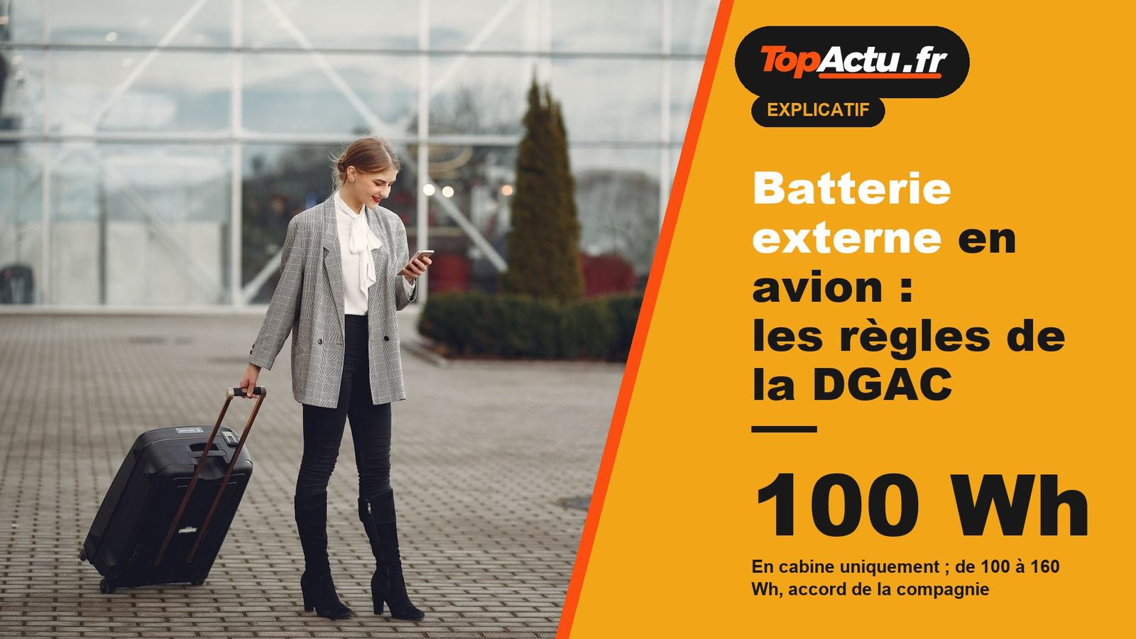 Batterie externe en avion : les règles de la DGAC : 100 Wh, image à la une