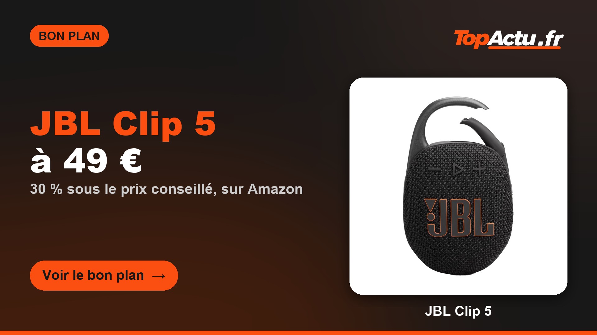 Enceinte Bluetooth JBL Clip 5, image à la une