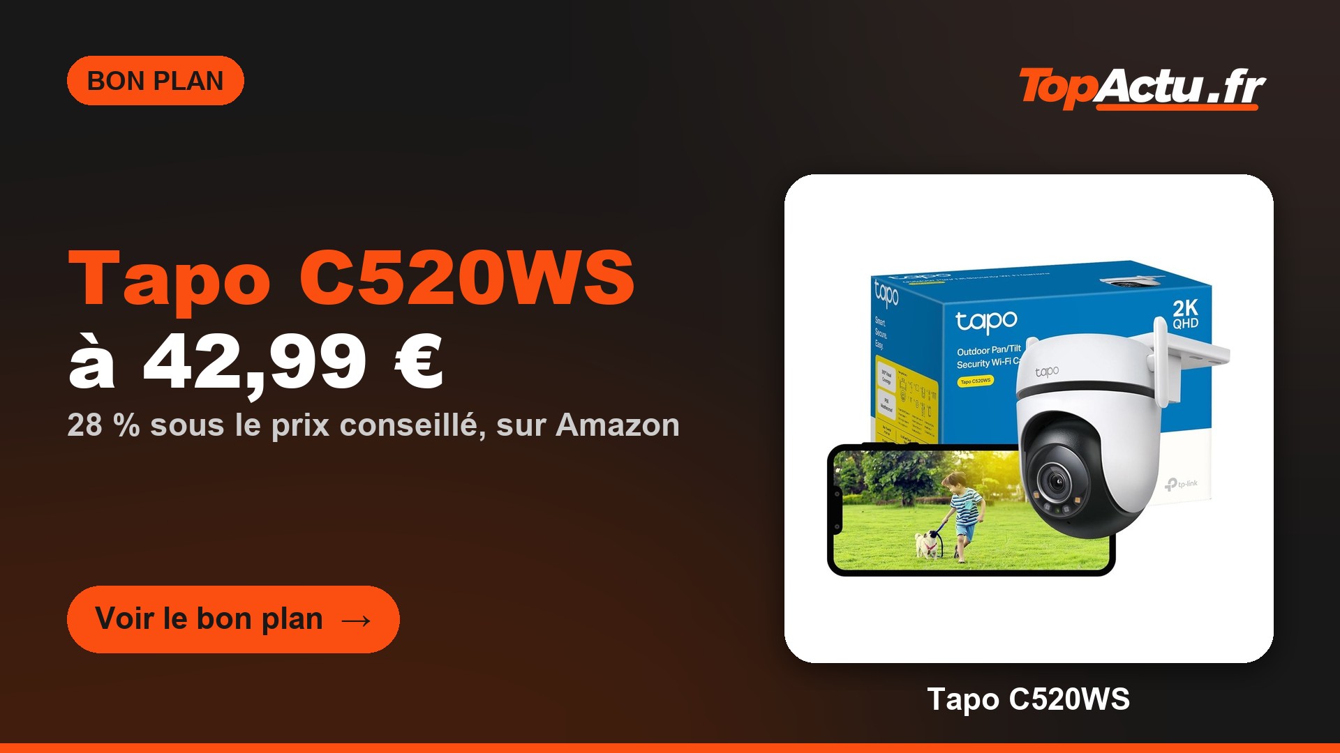 Caméra de surveillance extérieure Tapo C520WS, image à la une