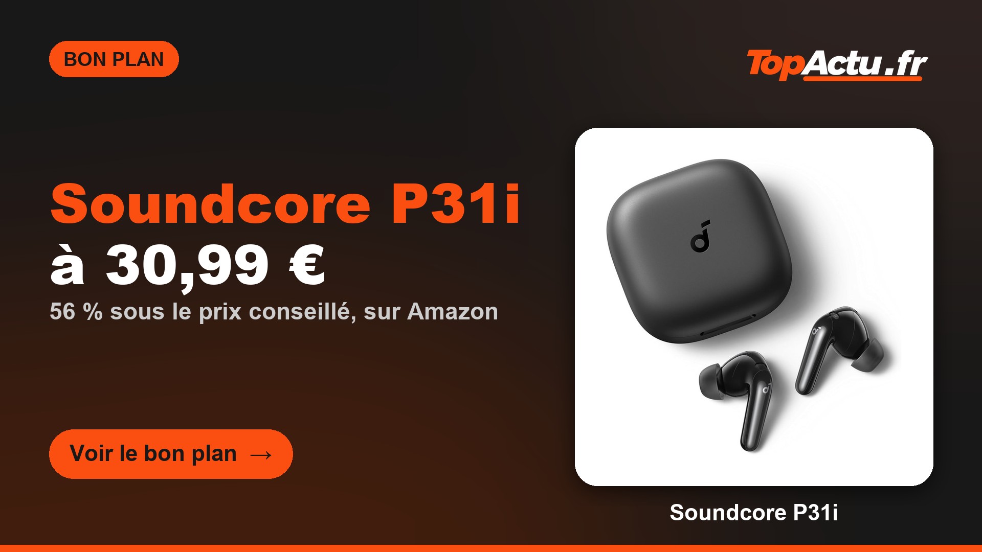 Écouteurs sans fil Soundcore P31i, image à la une
