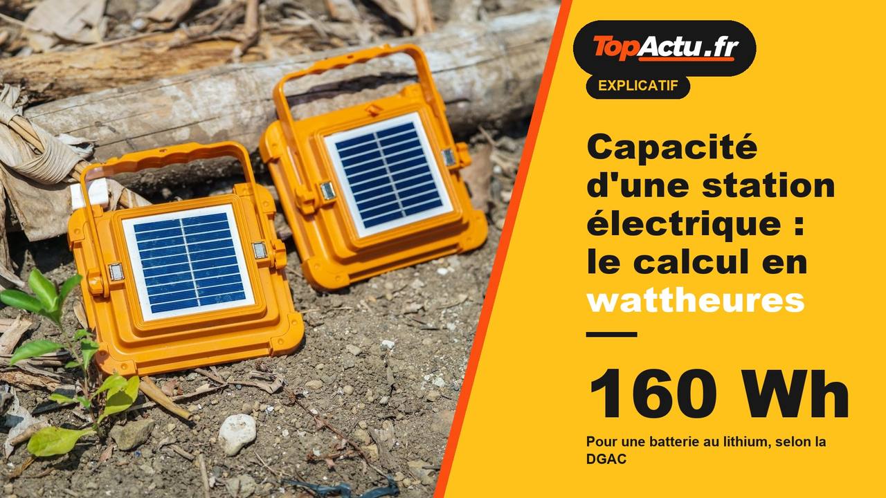 Capacité d'une station électrique : le calcul en wattheures : 160 Wh, image à la une