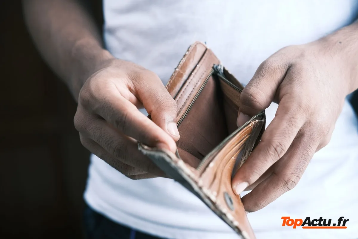 Mains qui ouvrent un portefeuille vide