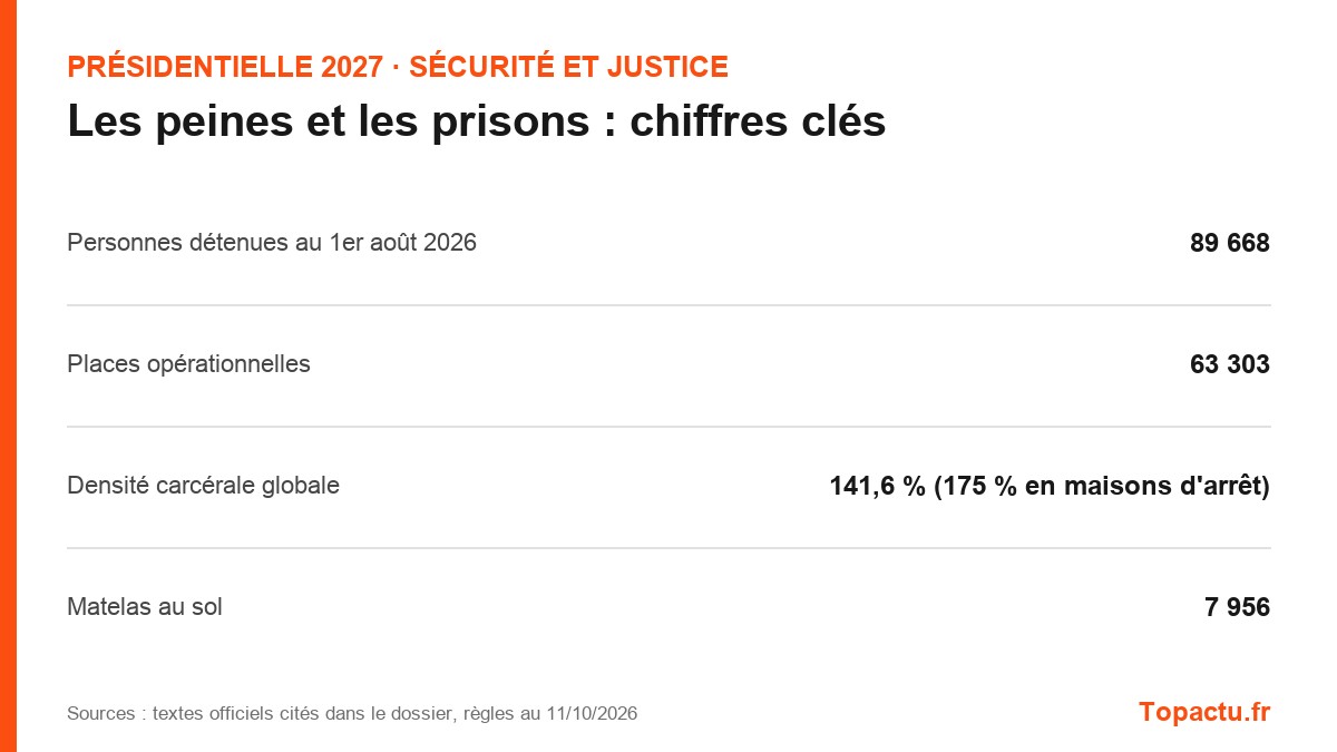 Chiffres clés : Les peines et les prisons