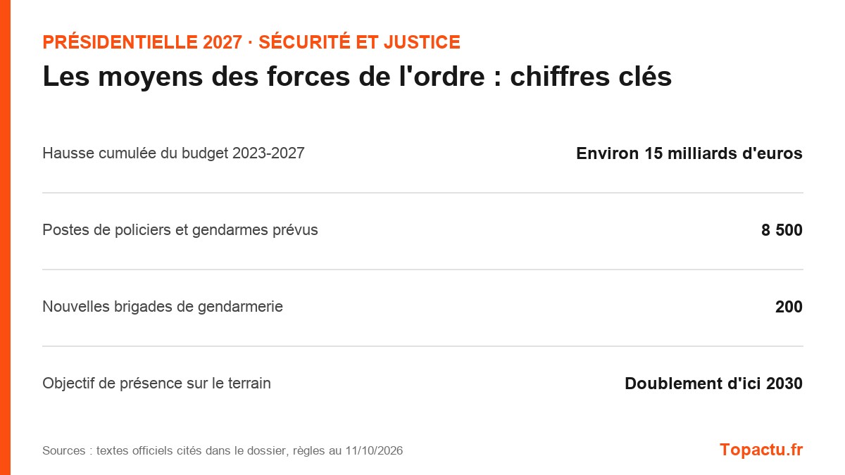 Chiffres clés : Les moyens des forces de l'ordre