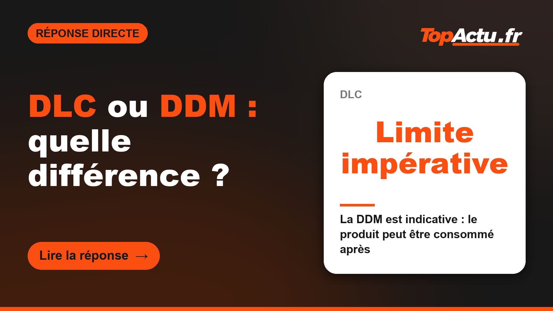 DLC ou DDM : quelle différence ? : Limite impérative (la DDM est indicative : le produit peut être consommé après)