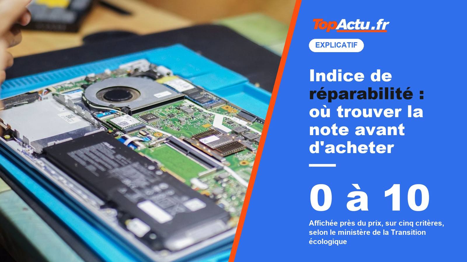 Indice de réparabilité : où trouver la note avant d'acheter : 0 à 10, image à la une