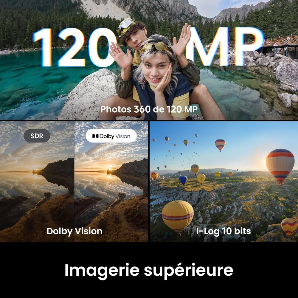 Photos 360 de 120 mégapixels, Dolby Vision et InstaFrame 2.0 de l'Insta360 X6, visuel du fabricant