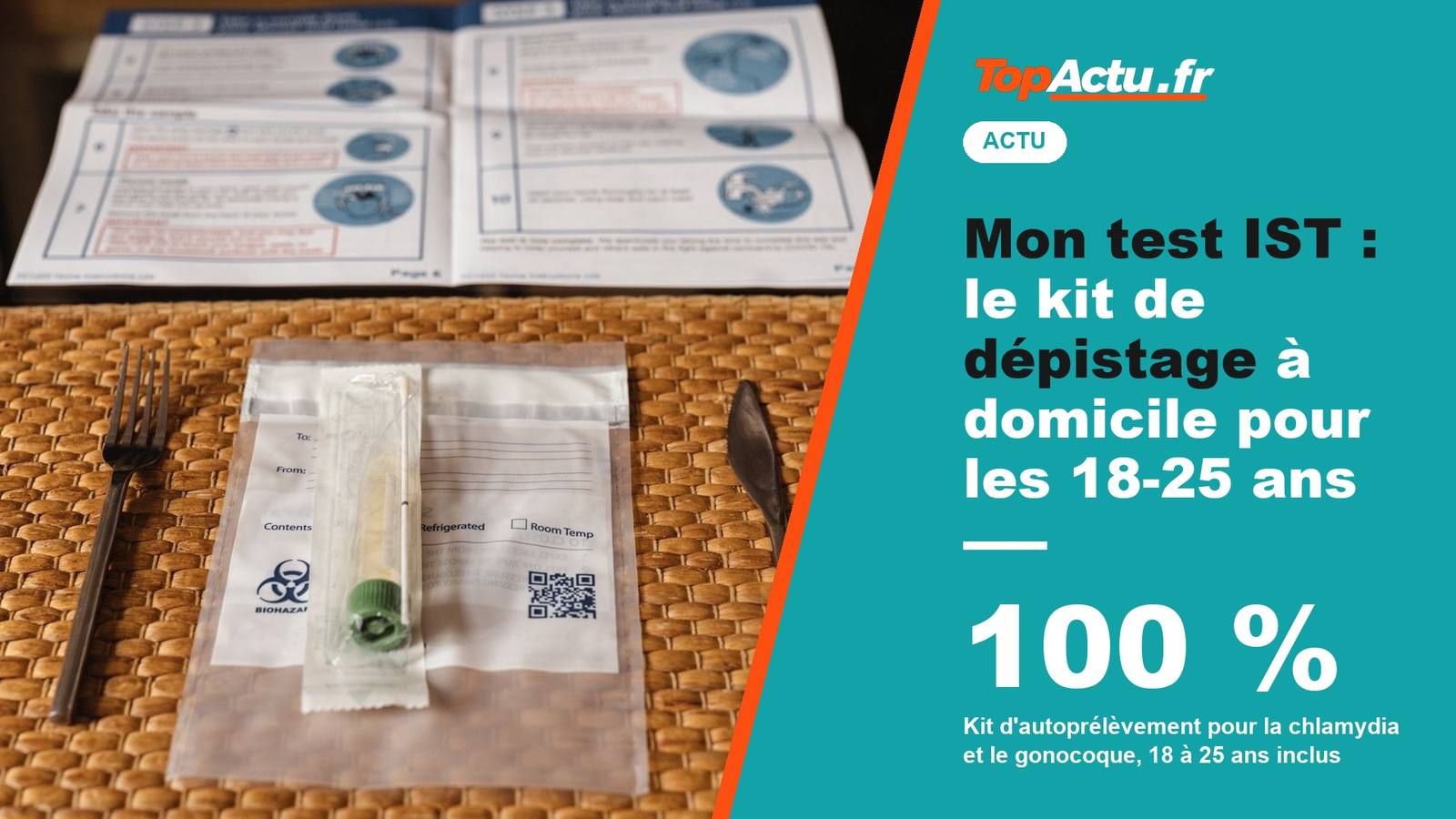 Mon test IST : le kit de dépistage à domicile pour les 18-25 ans : 100 %, image à la une