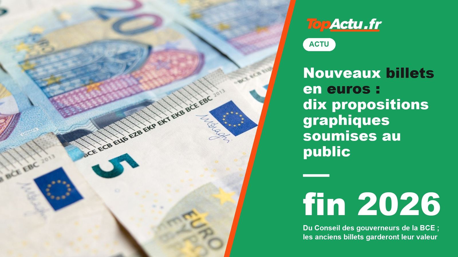 Nouveaux billets en euros : dix propositions graphiques soumises au public : fin 2026, image à la une