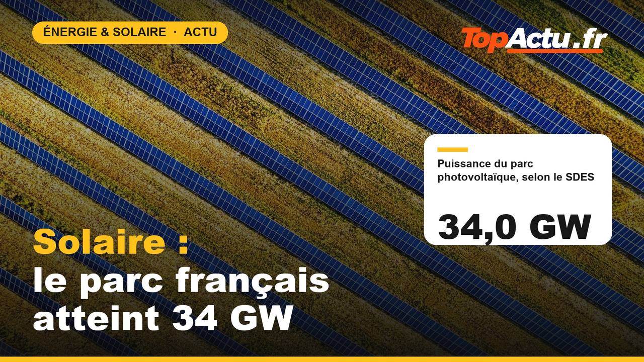 Solaire : le parc français atteint 34 GW : 34,0 GW, image à la une