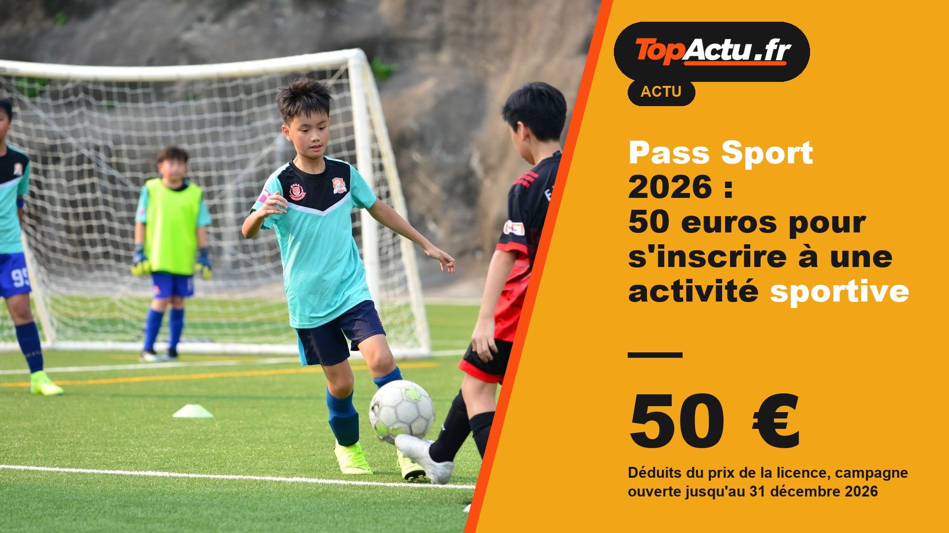 Pass Sport 2026 : 50 euros pour s'inscrire à une activité sportive : 50 €, image à la une