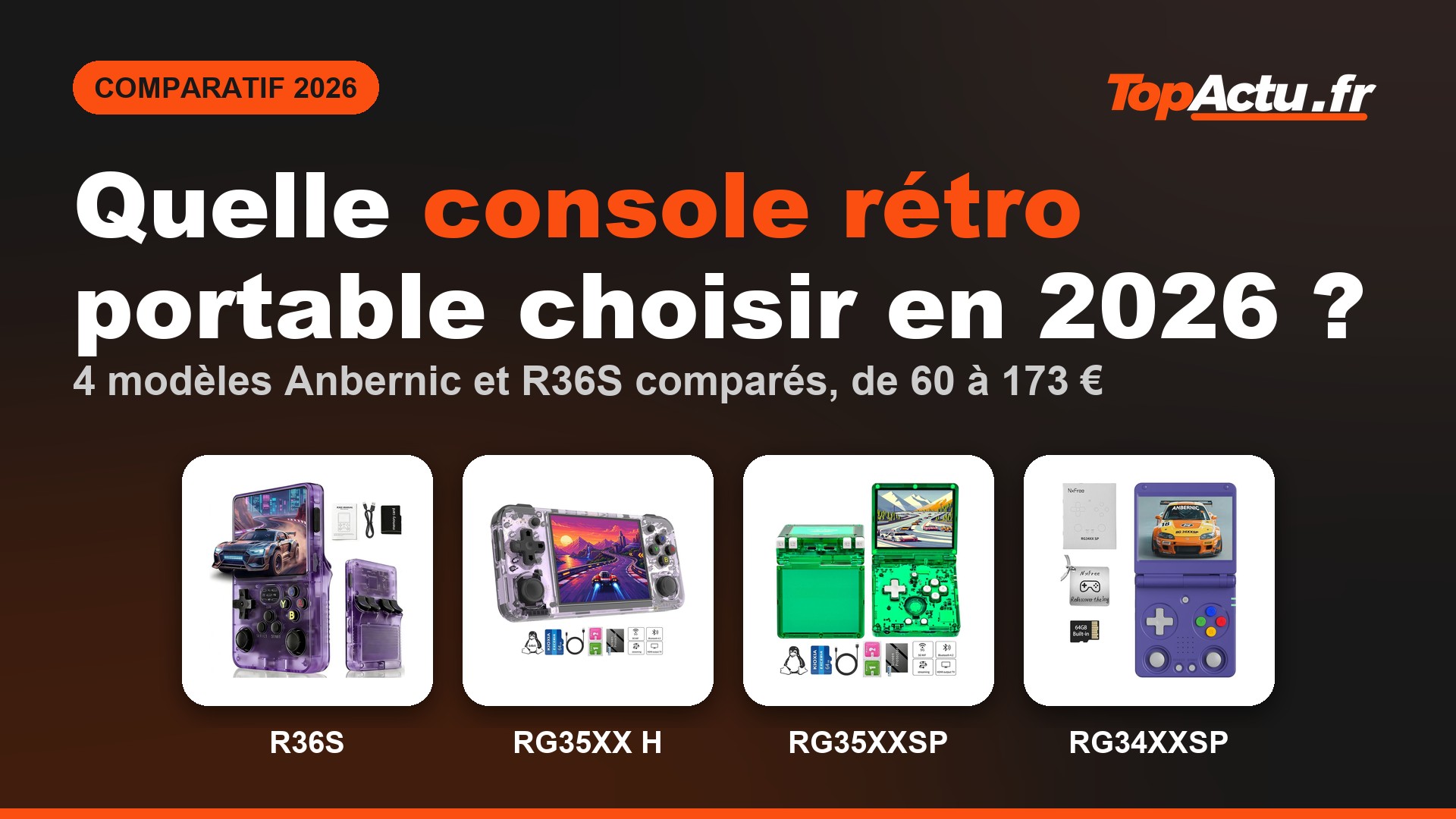 Quelle console rétro portable choisir en 2026 : R36S, RG35XX H, RG35XXSP, RG34XXSP
