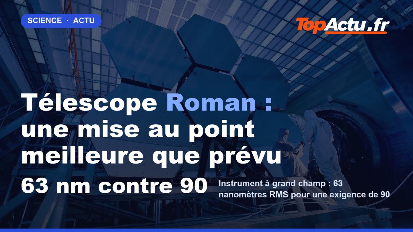 Télescope Roman : une mise au point meilleure que prévu : 63 nm contre 90, image à la une