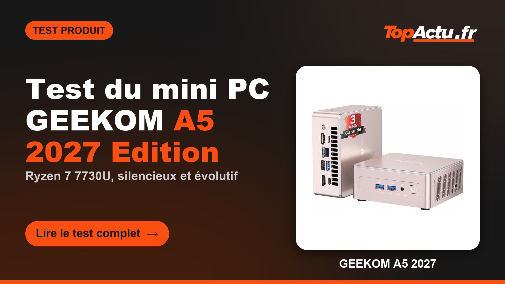 Mini PC GEEKOM A5 2027 Edition, image à la une