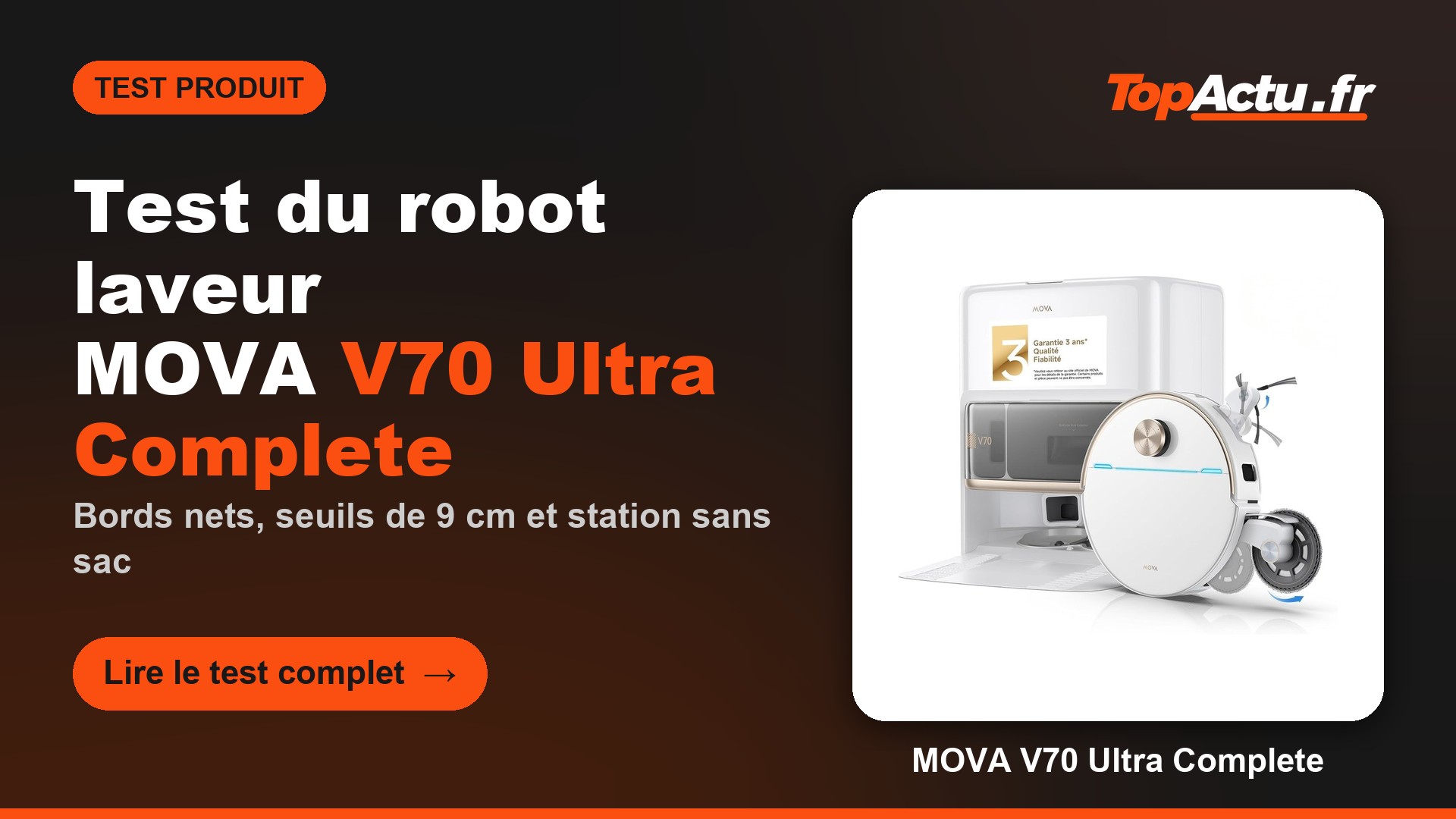 Robot aspirateur laveur MOVA V70 Ultra Complete, image à la une