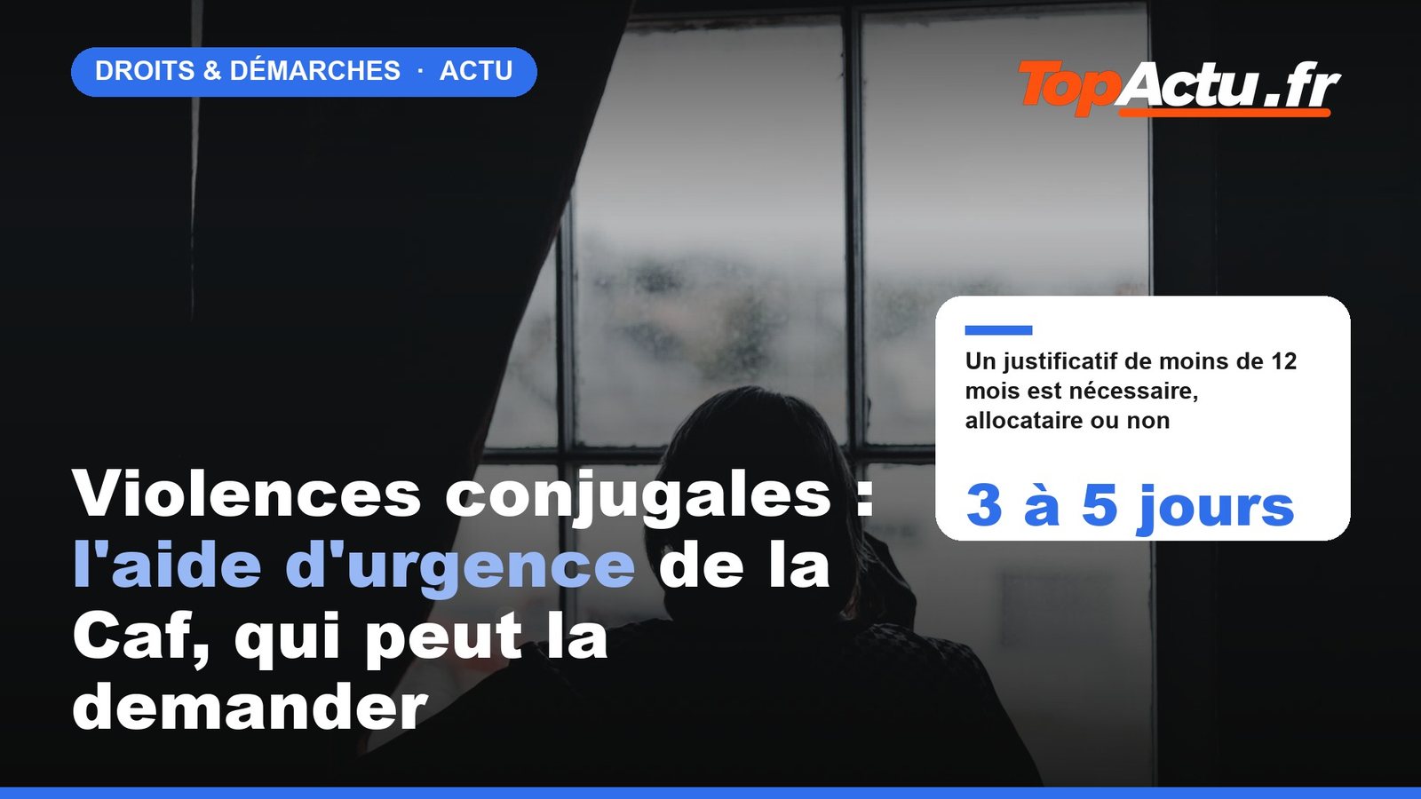 Violences conjugales : l'aide d'urgence de la Caf, qui peut la demander : 3 à 5 jours, image à la une