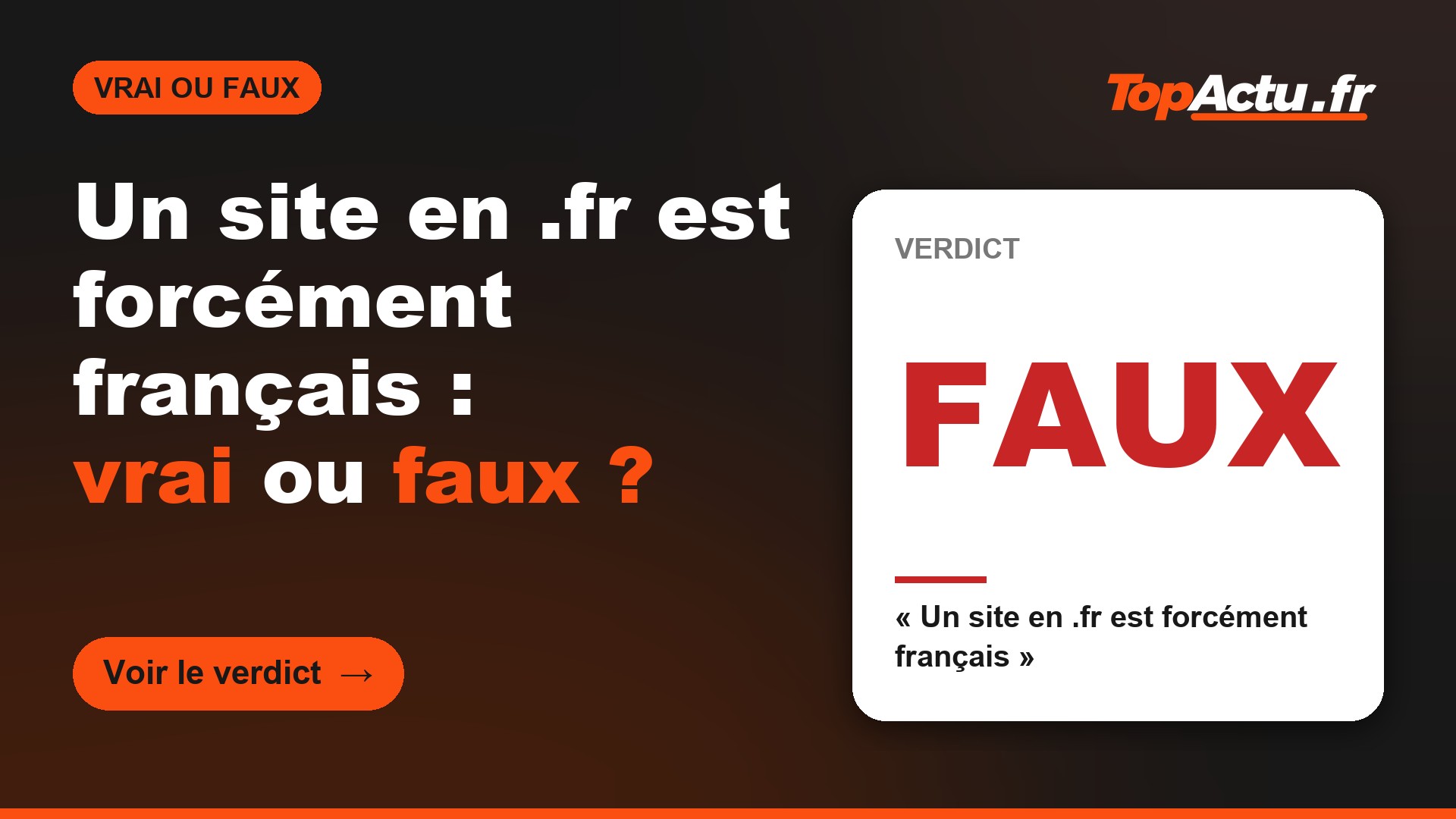 Un site en .fr est forcément français : vrai ou faux ? : FAUX (« Un site en .fr est forcément français »)